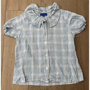 Maison Me Girls Ruffled Collar Shirt Blouse Sz 7/8